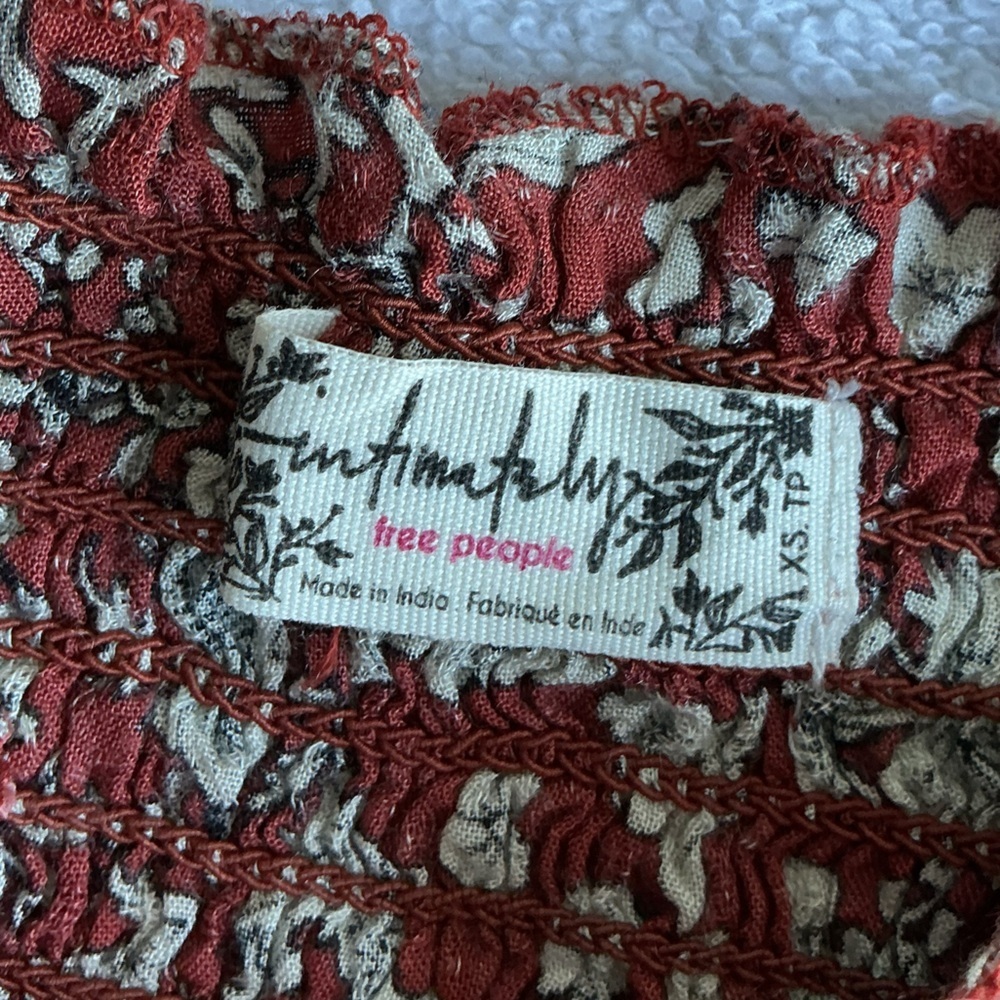 Free People Red Floral Bandeau top - Picture 8 of 11